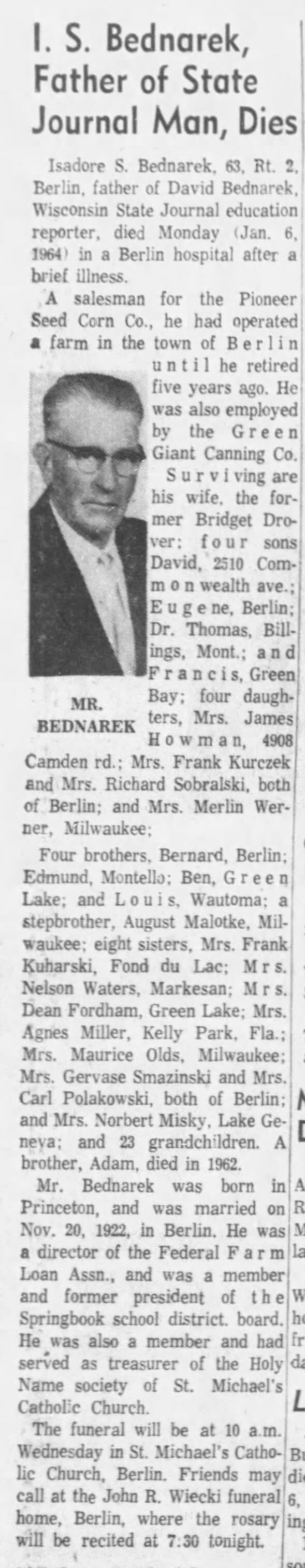 Bednarek_Isadore_obit